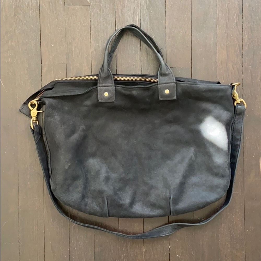 Clare Vivier Black Leather Messenger Bag Purse